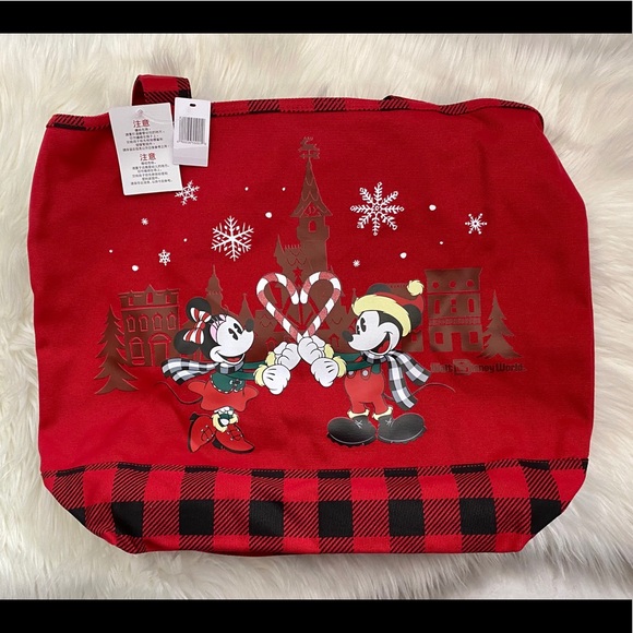 Mickey and Minnie Candy Cane Heart Tote - Picture 2 of 5